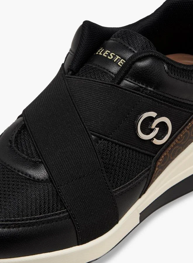 Celeste BLACK Women Monogram Print Ankle Sneakers for Women | Best Price UAE