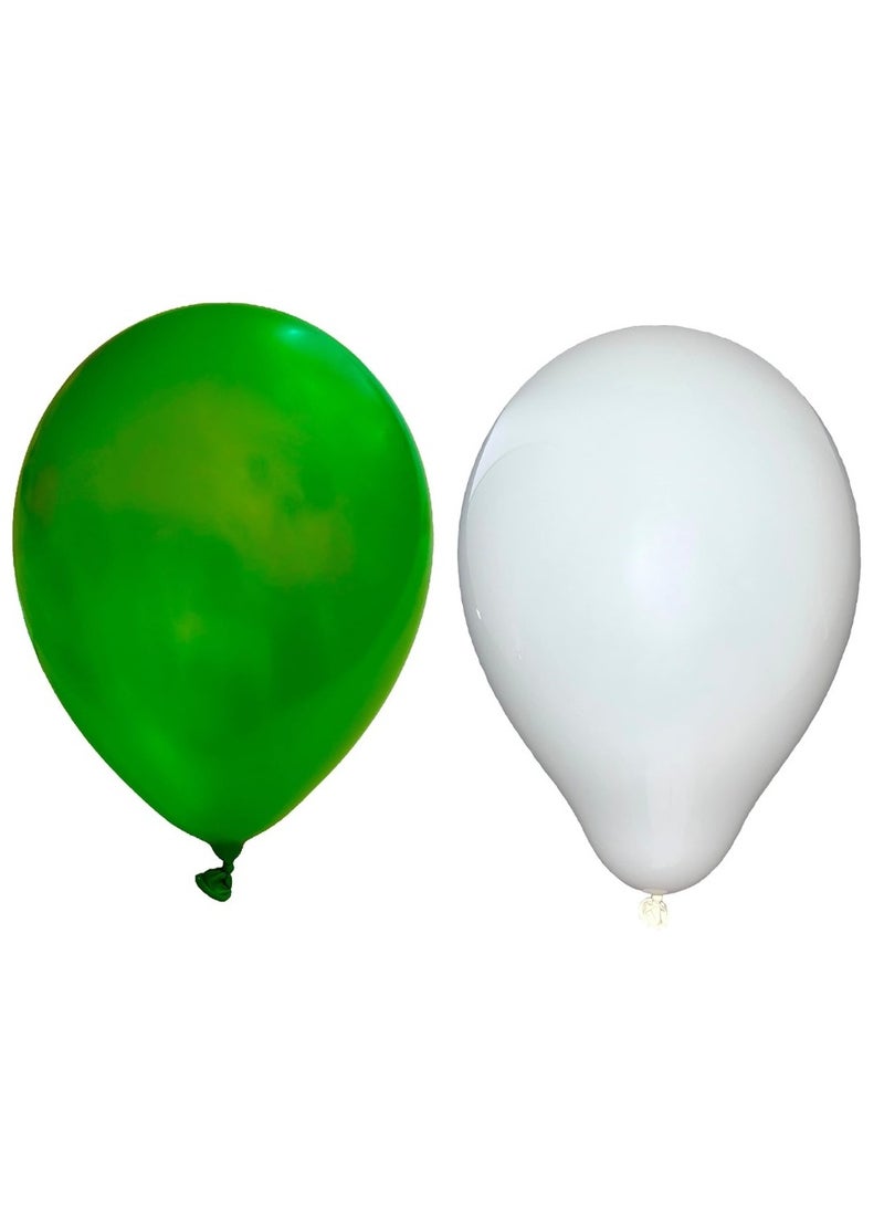 SFMW White and green balloons, National Day balloons, Foundation Day 100 white 100 green and - Image 3
