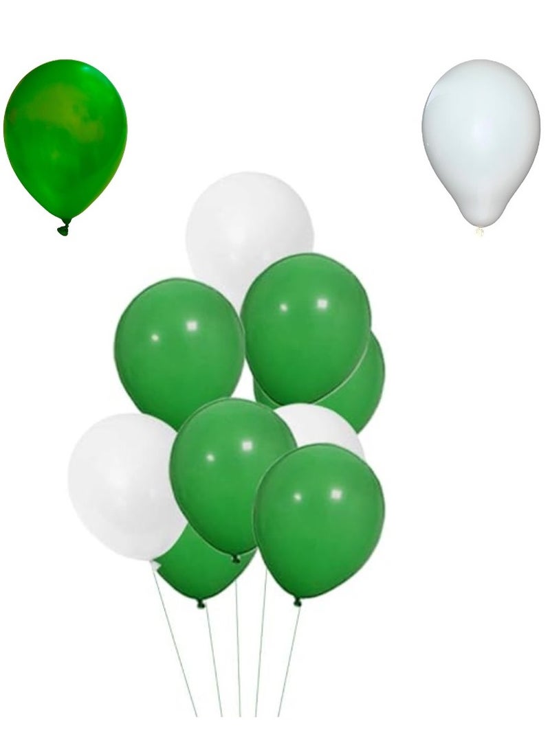 SFMW White and green balloons, National Day balloons, Foundation Day 100 white 100 green and - Image 1