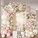 NUTTYBASH Dusty Pink Balloon Arch Kit 126 Pcs Pink and Sand White Balloon Arch Garland Kit for Wedding Birthday Baby Shower Gender Reveal Decorations - Image 3