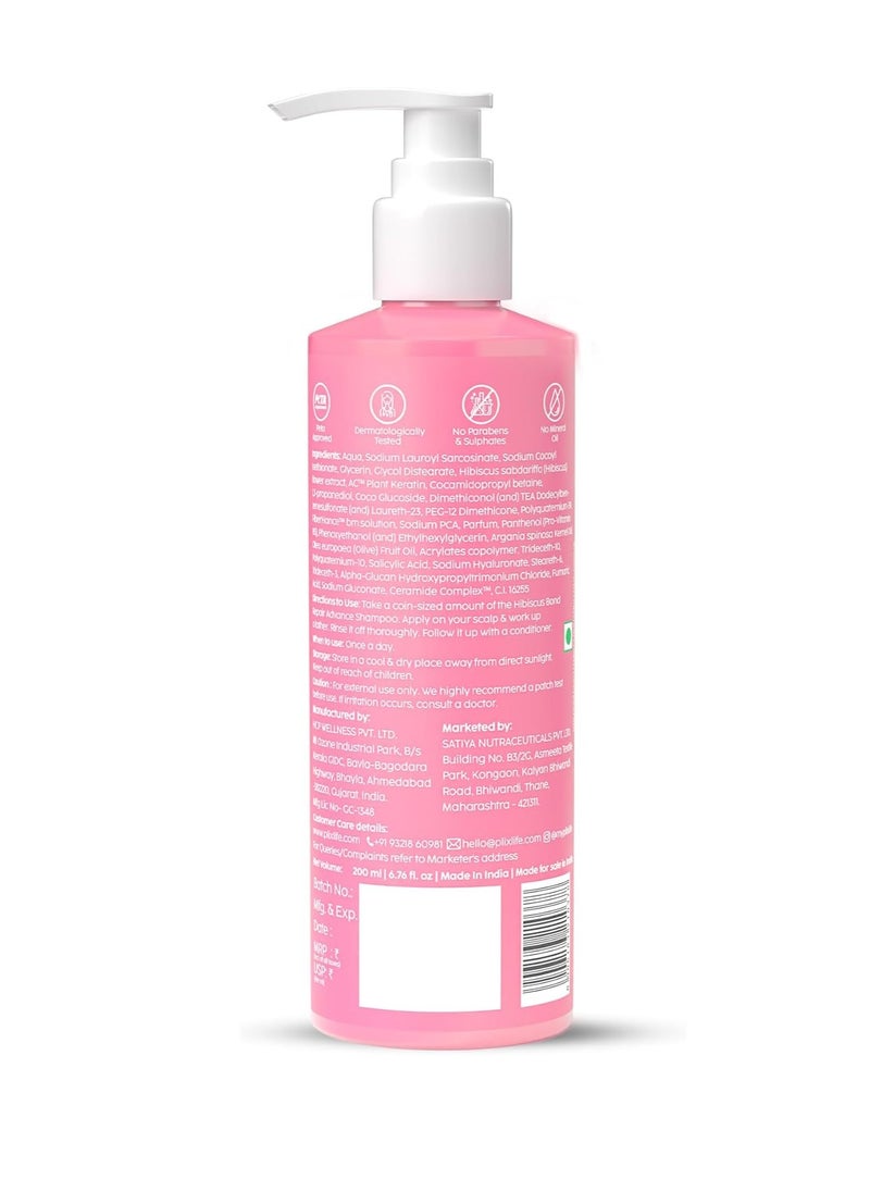 PLIX THE PLANT FIX PLIX - THE PLANT FIX Hibiscus Bond Repair Advanced Shampoo for Damaged, Frizzy Hair - 200ml | Repair Hair Molecular Structure | FiberHance & Hibiscus Extract | Men & Women  - Image 2
