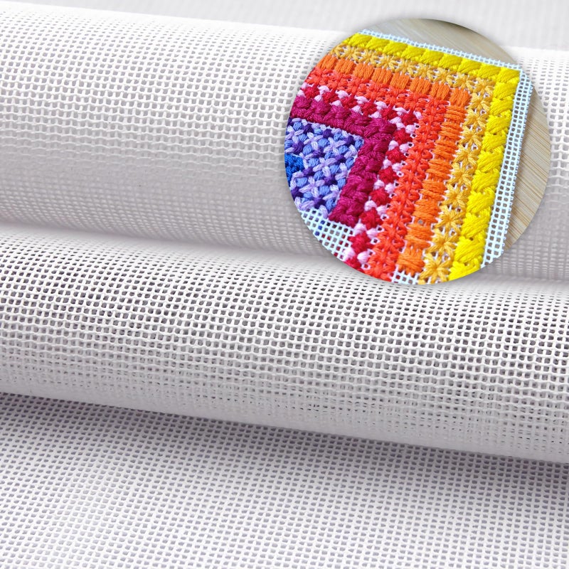 JINUPHION Needlepoint Canvas, 20" X 18", 14-Mesh White Needlepoint Canvas Embroidery Blank White Cloth (1) - Image 1