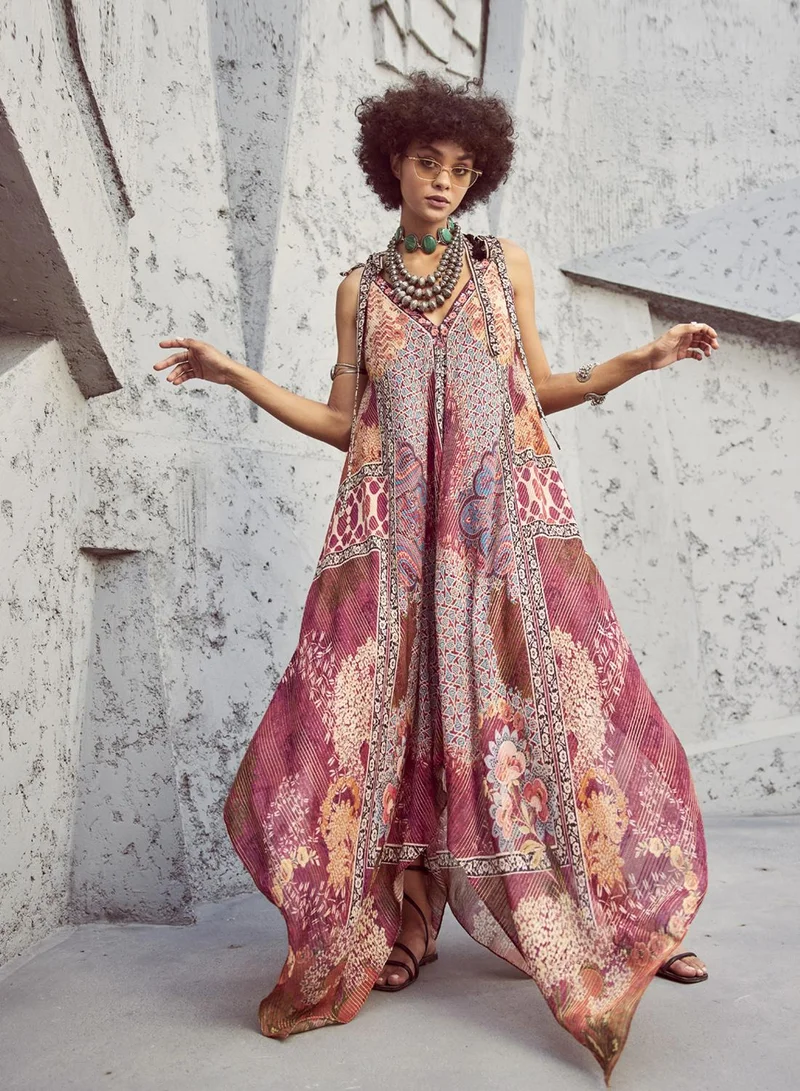 بهاني بواسطة جيوتي ROSE PINK AND ANTIQUE WHITE MAXI DRESS