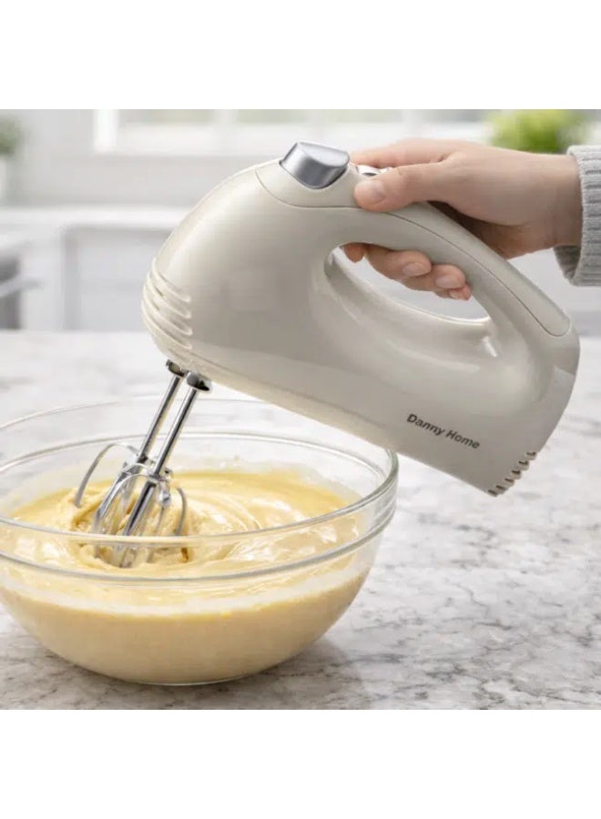 Danny Home 150W Hand Mixer – 5 Speed Electric Beater with Turbo Function & Detach Button, Stainless Steel Whisks, Lightweight Kitchen Mixer for Baking, Cream, Eggs & Cake Batter - Image 2