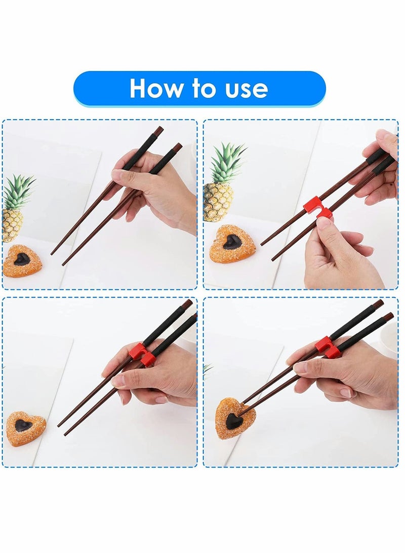 SYOSI Chopstick Helper 5 Pcs Reusable Chopsticks Helpers Training Chopstick Hinges Connector Training Chopstick for Adults Beginner Trainers or Learner (Multicolor) - Image 3