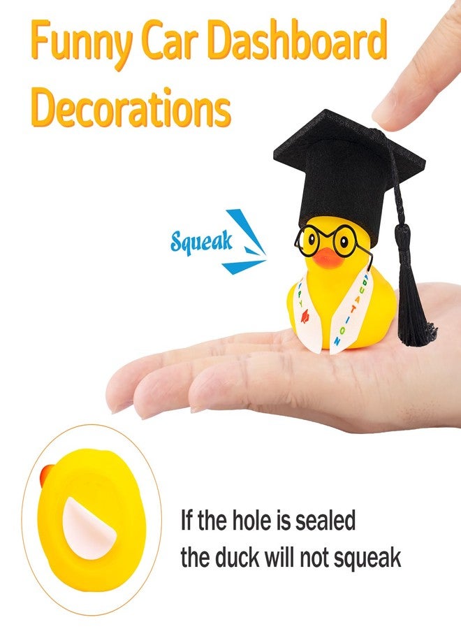 wonuu Graduation Stole Rubber Duck, Car Dashboard Duck, Funny Grad Gift Yellow Ducky for Friends Classmates Graduation Party Decor (Light Blue) - Image 4