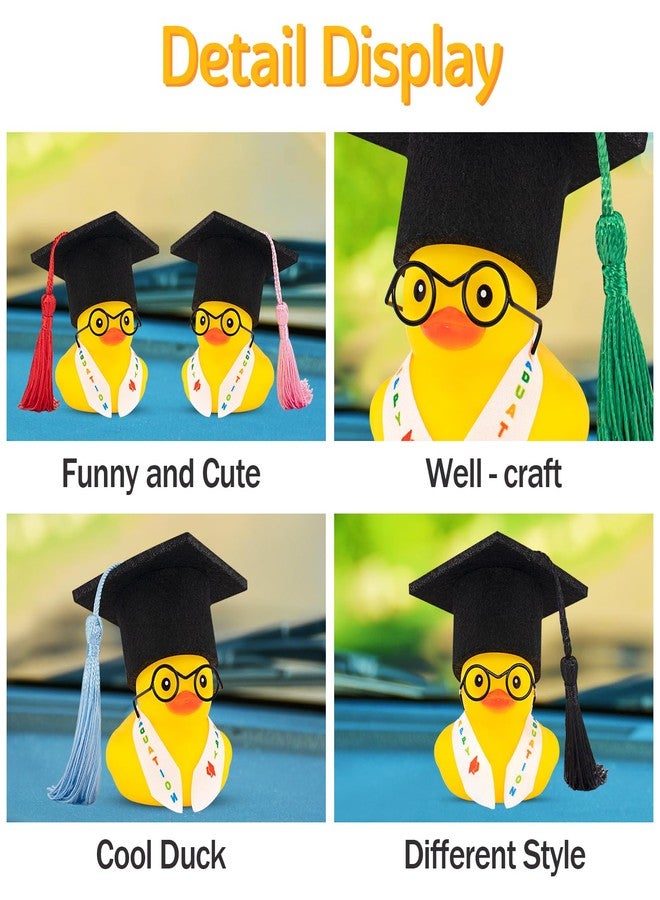 wonuu Graduation Stole Rubber Duck, Car Dashboard Duck, Funny Grad Gift Yellow Ducky for Friends Classmates Graduation Party Decor (Light Blue) - Image 5