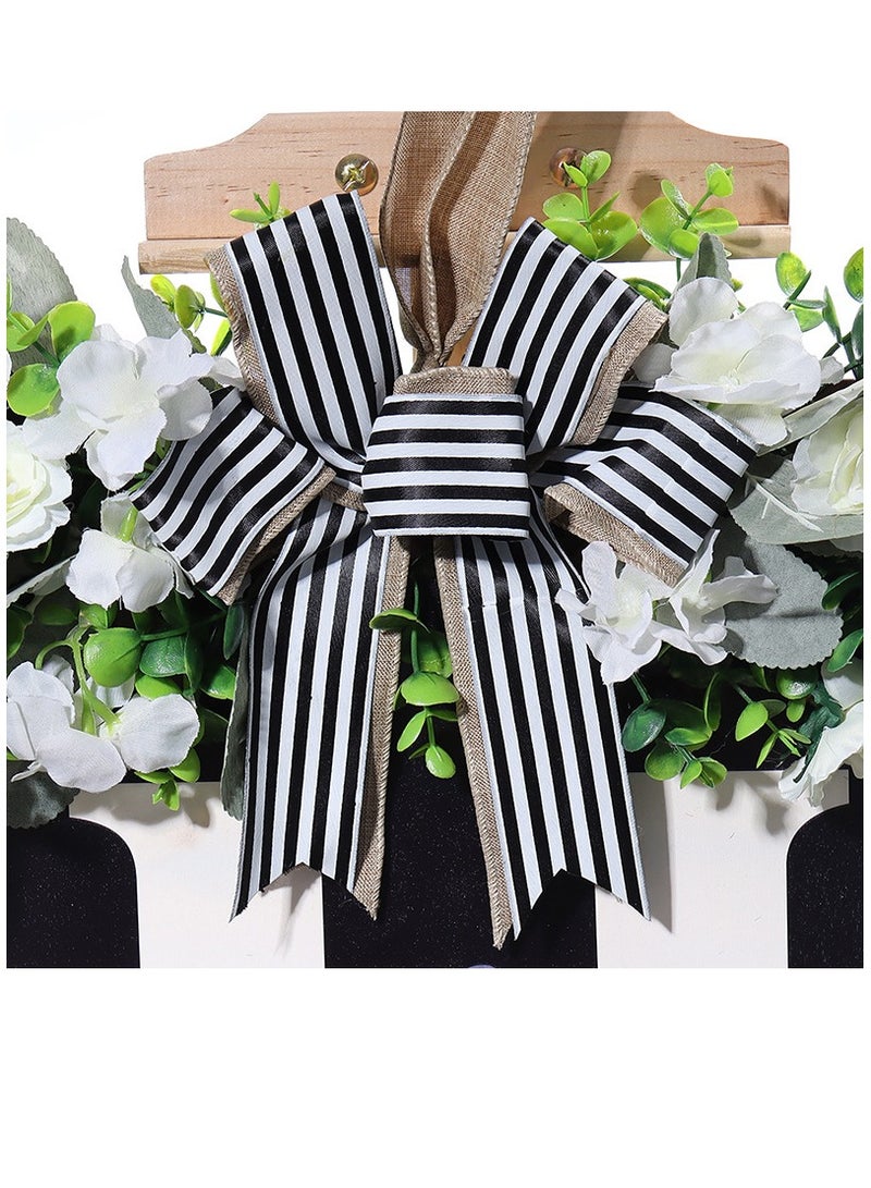 Bluejw Welcome Sign Creative Bowknot Letter Wreath In Front Of The Door Outdoor Decoration Props For The Courtyard 35x40CM - Image 3