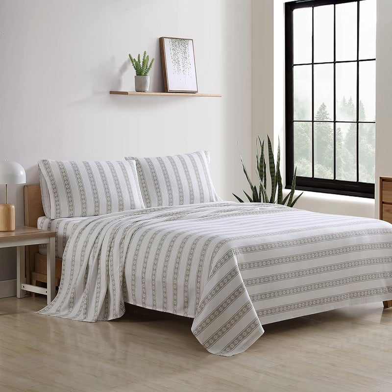 Eddie Bauer - Full Sheets, Cotton Flannel Bedding Set, Brushed For Extra Softness, Cozy Home Decor (Snowflake Fair Isle, Full) - Image 2