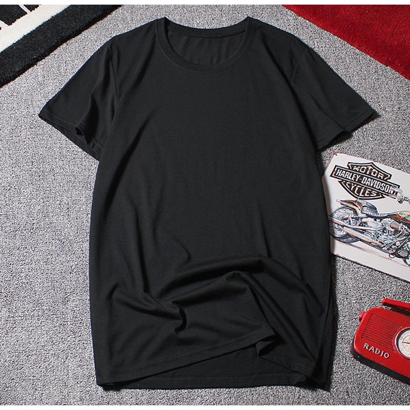 Factory wholesale summer mens short sleeve T-shirt round neck half sleeve clothes plus size T-shirt base shirt Red - Image 3