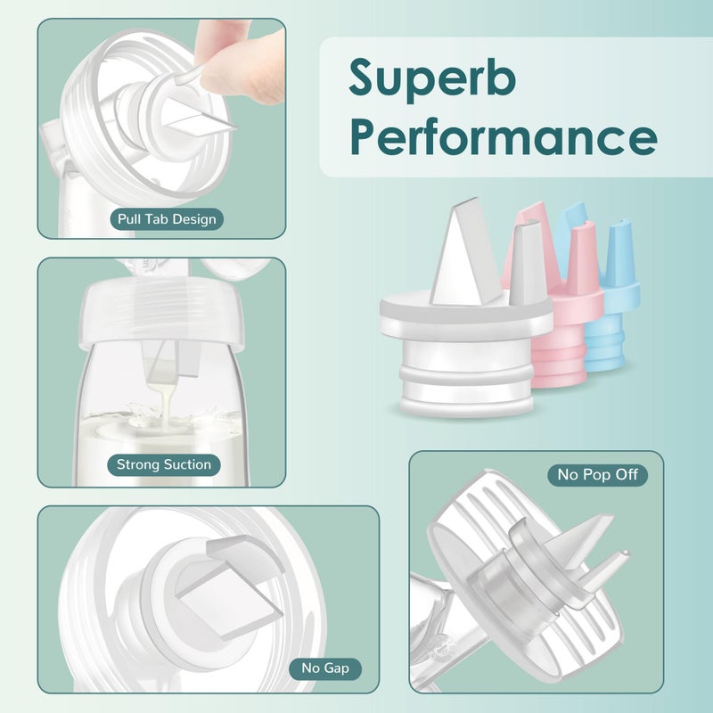 Maymom 2nd Generation Pump Valves with Pull Tab for Spectra S1, S2 and 9 Pumps and Compatible with Avent Comfort Electric Breast Pump; (4 pc) - Image 5