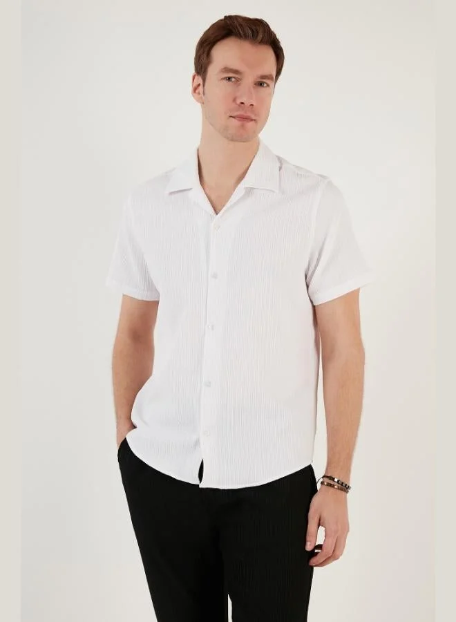 Buratti  Buratti Open Collar Short Sleeve Regular Fit Shirt Men's SHIRT CF24S117842 for Men | Best Price UAE