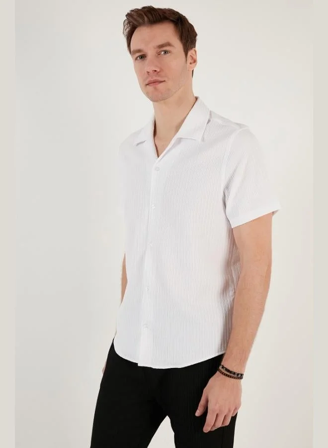 Buratti  Buratti Open Collar Short Sleeve Regular Fit Shirt Men's SHIRT CF24S117842 for Men | Best Price UAE