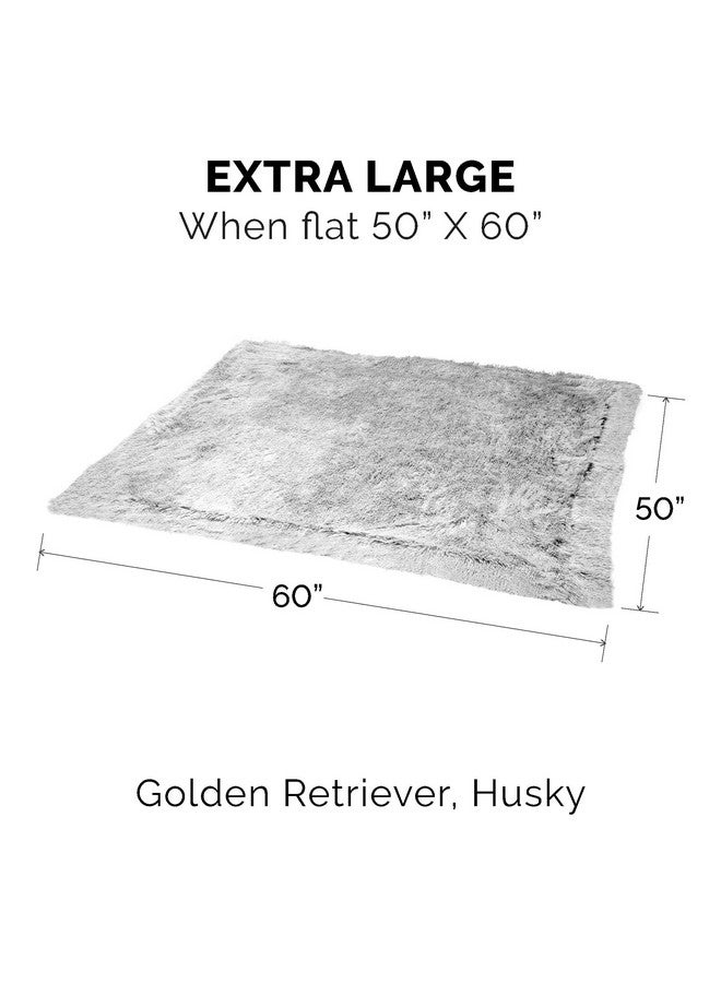 بطانية Furhaven المقاومة للماء للكلاب والقطط المنزلية، قابلة للغسل - بطانية طويلة من الفرو الصناعي والمخمل المريحة للكلاب - رمادي ضبابي، مقاس كبير جدًا/كبير جدًا - Image 2