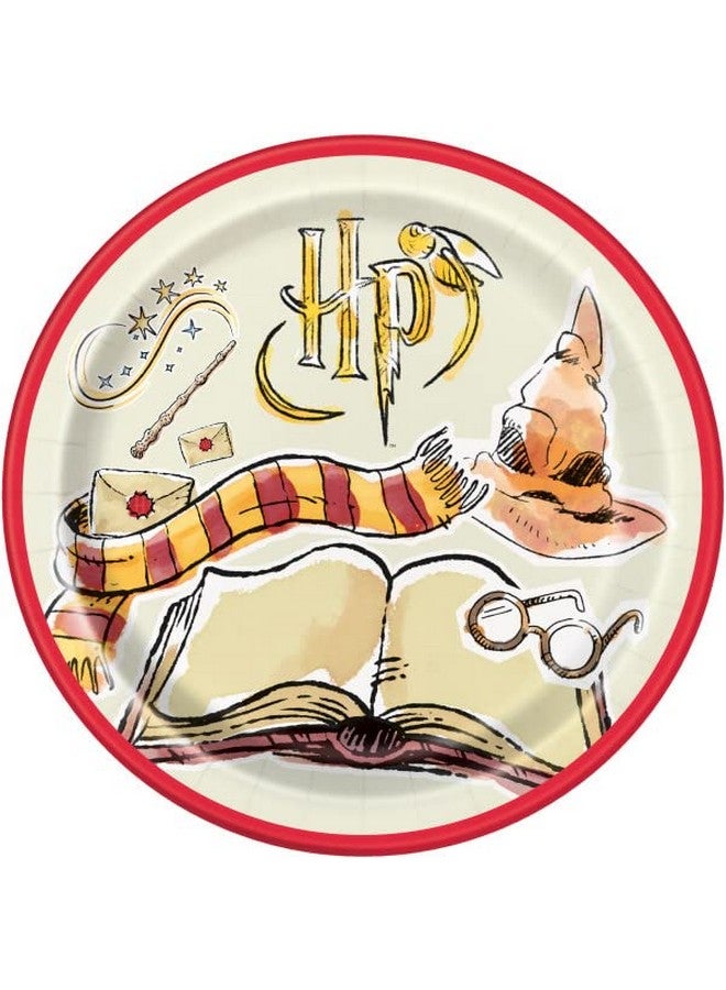 Unique Harry Potter Party Supplies Bundle Pack Includes 24 Lunch Paper Plates And 1 Dinosaur Sticker Sheet - Image 2