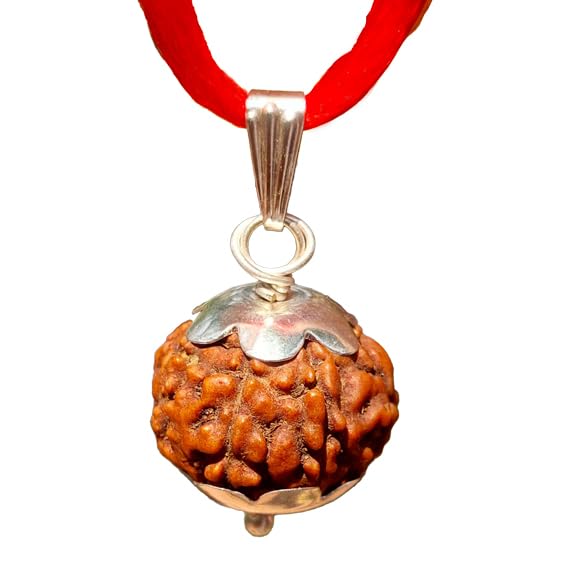 HaridwarDivine 8 Mukhi With Silver Pandent 8 Faces Rudraksha With Red Tread Add QR Code To Verify Authenticity Of This Rudraksha - Image 5