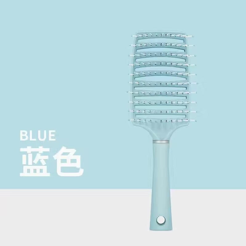 Generic Ripe Comb Womens Hair Root Fluffy Hair Styling High Cranial Top Artifact Long Straight Hair Curl Comb Big Bend Airbag Massage Starry sky blue/240 per box