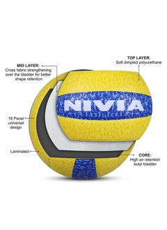 Nivia G-2020 Rubber Volleyball | Size: 4 | Laminated | 18 Panels | for Indoor & Outdoor Matches | Machine Stitch | Butyl Bladder | High Air Retention  - Image 3