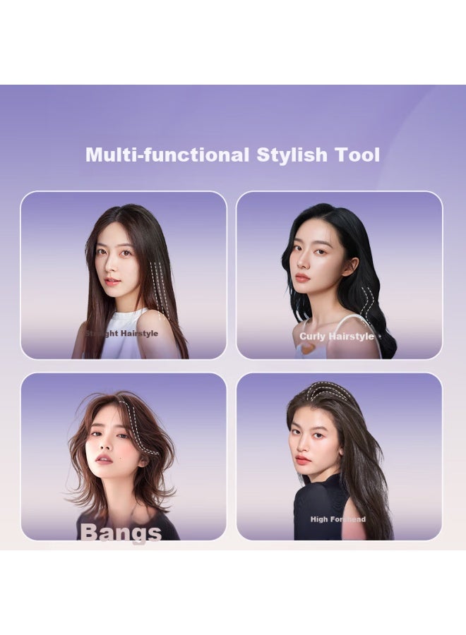 Lena Straight Hair Iron With Negative Ion, Curling Iron, Hair-friendly, Dual-use For Straightening And Curling, Hair Straightener For Women, Electric Hair Straightener, Bangs Clip, Hair Iron, Qixi Gift, Ln-h2, Purple - Image 1