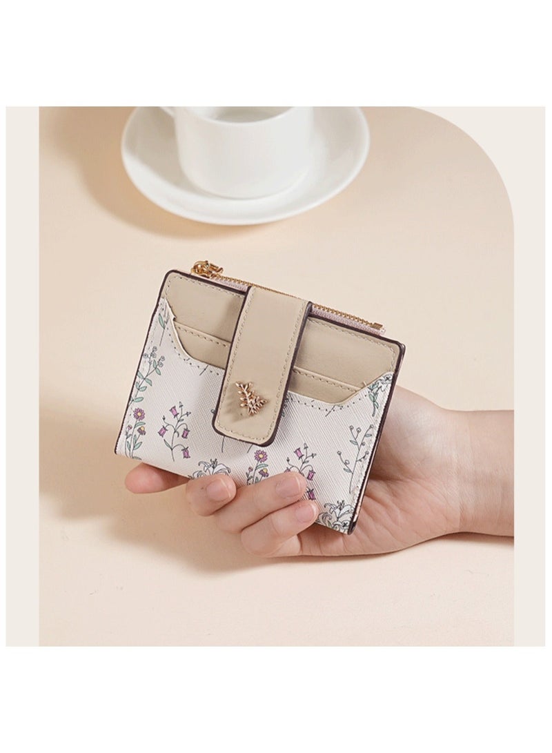 ديبولار محفظة نسائية جلدية قصيرة محفظة ثنائية الطي Rpid محفظة حامل بطاقة الائتمان منظم مع جيب بسحاب محفظة صغيرة للسيدات - Image 2