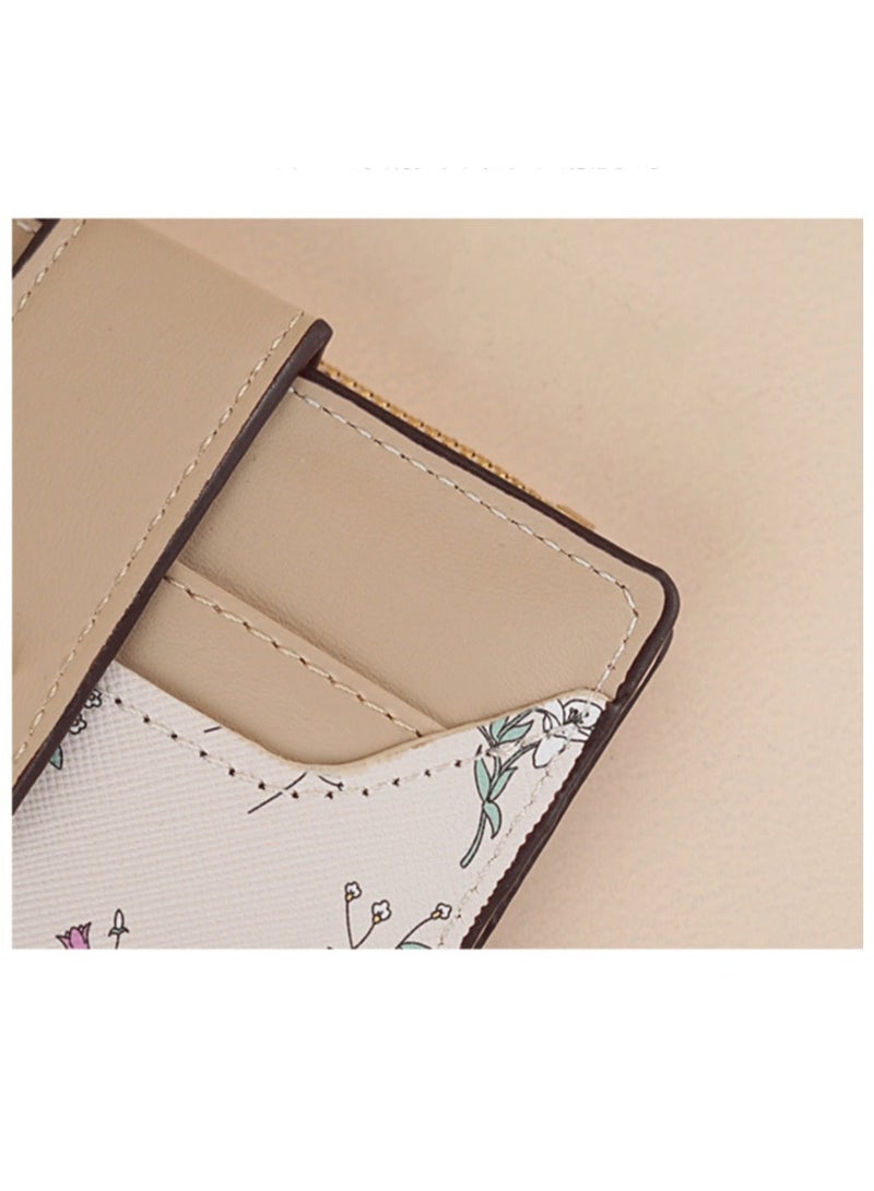 ديبولار محفظة نسائية جلدية قصيرة محفظة ثنائية الطي Rpid محفظة حامل بطاقة الائتمان منظم مع جيب بسحاب محفظة صغيرة للسيدات - Image 4