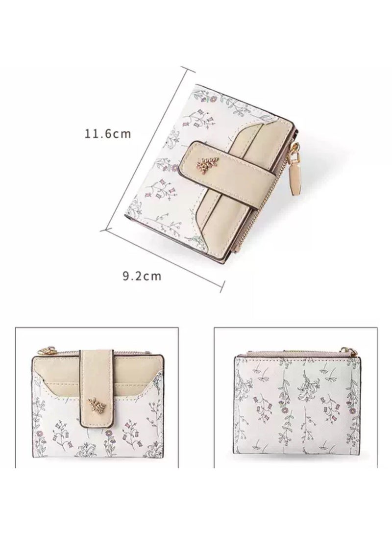 ديبولار محفظة نسائية جلدية قصيرة محفظة ثنائية الطي Rpid محفظة حامل بطاقة الائتمان منظم مع جيب بسحاب محفظة صغيرة للسيدات - Image 3