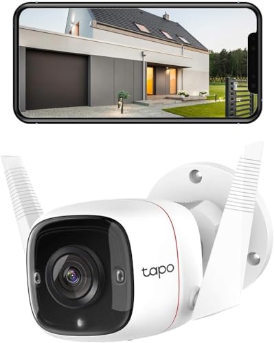 tapo كاميرا أمان خارجية سلكية Tapo TP-Link 2K، مقاومة للعوامل الجوية IP66، كشف الحركة/الشخص، صفارة إنذار مدمجة مع رؤية ليلية، تخزين سحابي/بطاقة SD، صوت ثنائي الاتجاه، تعمل مع أليكسا وGoogle Home C310 - Image 1