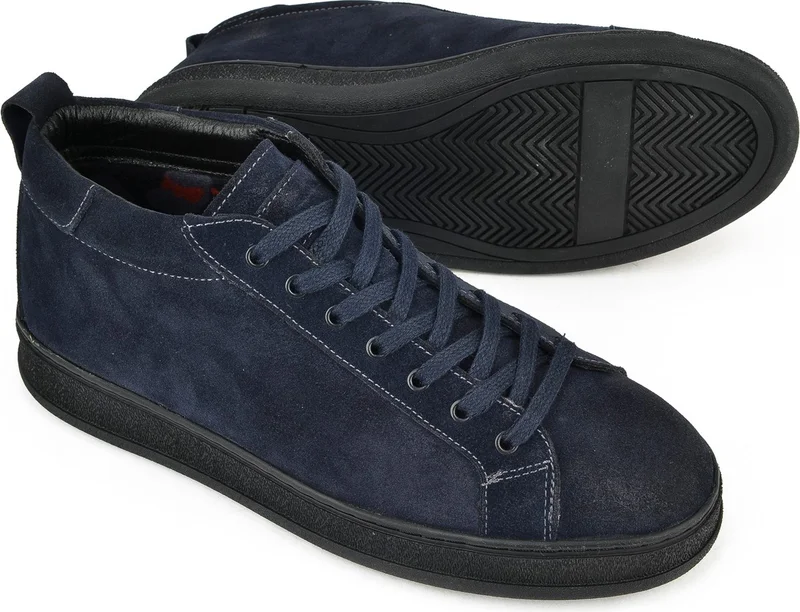 زيا , Men's Genuine Leather Boots 1331025Z8522 Navy Blue