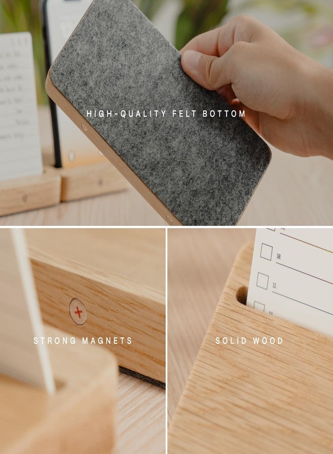 COREMINDED Modular Office Desk Organizer Tray Set - Solid Wood Desk Tray with Felt Lining - Desktop Organizer Wood Desk Accessories - Set A - Image 5