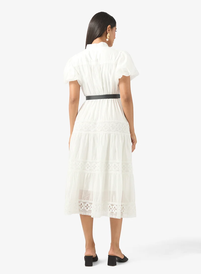 ELLA Puff Sleeve Shirt Dress