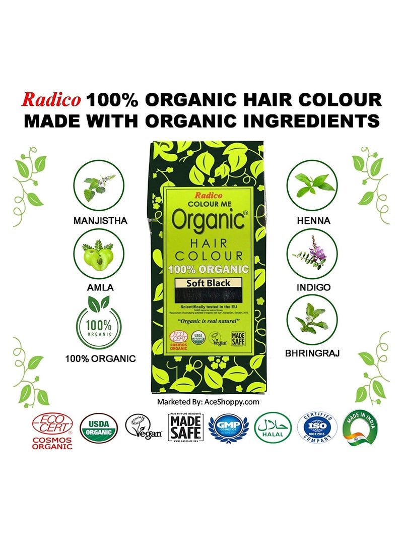 Radico Colour Me Organic Hair Colour Soft Black 100gm  - Image 3