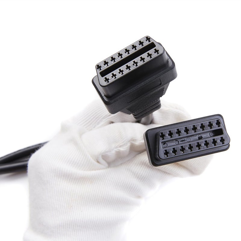 bbfly Right Angle OBD2 Splitter Y Cable, bbfly-B20 OBDII 1 Male Splitter to 2 Female Extension Cable 1FT 30CM (1PACK) - Image 3