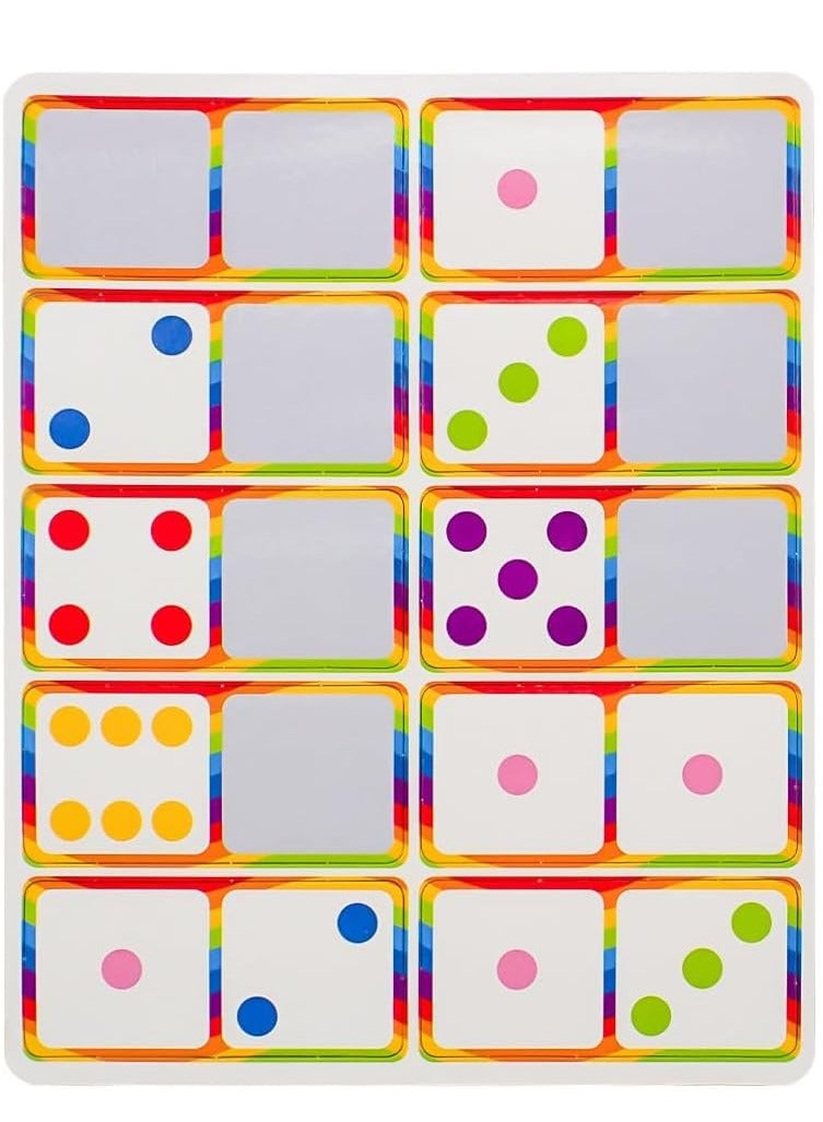 يو كيه آر لعبة UKR Rainbow Dominoes - لعبة مطابقة للأطفال الصغار ومرحلة ما قبل المدرسة (الأعمار من 3 إلى 6 سنوات)، نشاط عائلي ممتع مع موضوع يونيكورن - Image 2