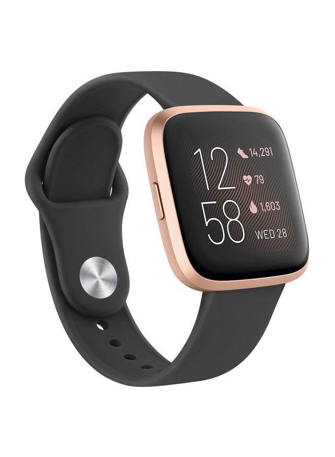 Tobfit Silicone Band for Fitbit Versa 2 Fitness Tracker, Soft Quick-Release Sport Strap for Fitbit Versa SE Fitness Tracker (Watch Not Included), Wristband with Metal Buckle for Men Women(Black) - Image 1