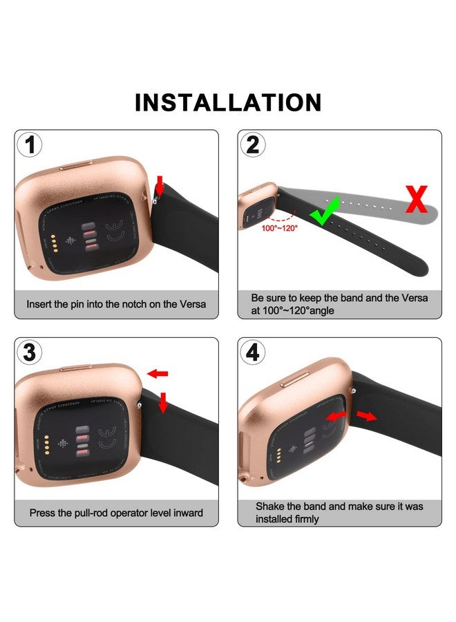 Tobfit Silicone Band for Fitbit Versa 2 Fitness Tracker, Soft Quick-Release Sport Strap for Fitbit Versa SE Fitness Tracker (Watch Not Included), Wristband with Metal Buckle for Men Women(Black) - Image 5