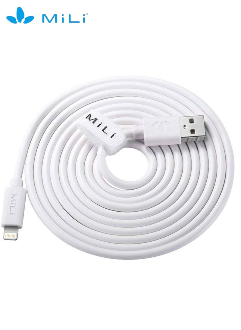 MiLi - Lightning to USB Cable, MFi Certified for Flawless Compatibility with Apple iPhone/iPad/AirPods/AirPods Pro, 100 cm White - Image 1