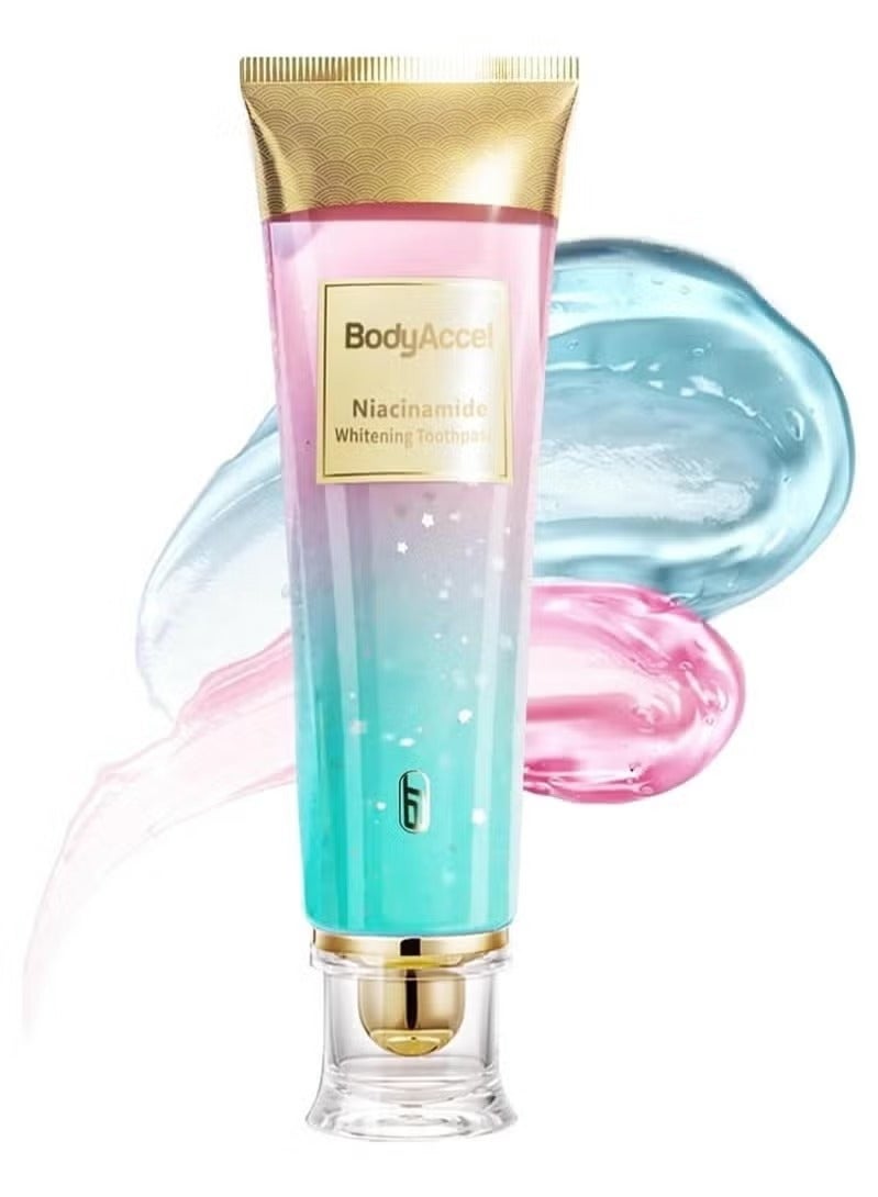 بودي أكسيل Niacinamide تبييض معجون الأسنان, Niacinamide معجون الأسنان, BodyAccel معجون الأسنان, إزالة البقع ثلاثية تبييض معجون الأسنان الطبيعي لطيف, التنفس الطازج - Image 1