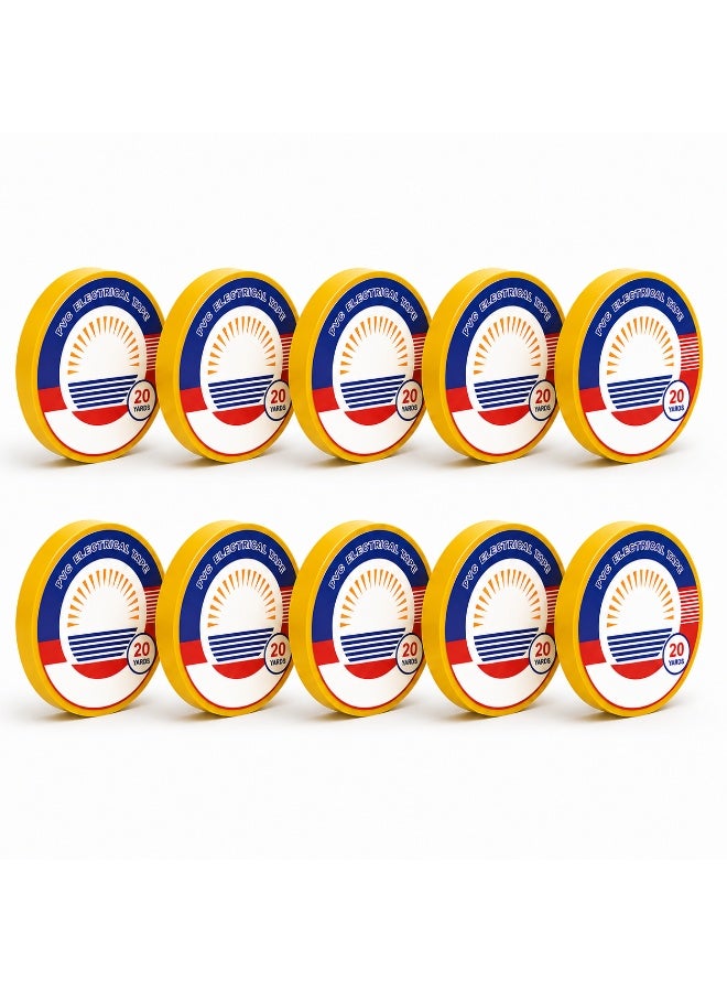 شريط لحام عازل PVC 20 ياردة لون أصفر - عدد 10