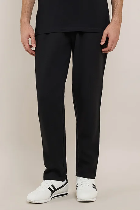 أر أند بي Solid Relaxed Fit Pants with Drawstring Waist