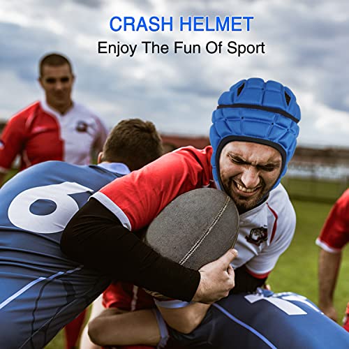 Surlim Rugby Helmet Soft Shell Helmets for Flag Football Scrum Cap Soft Helmet for Kids Youth (Blue, X-Large) - Image 3