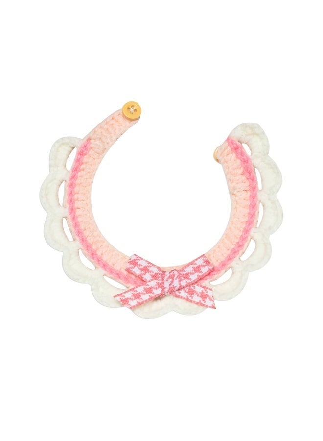 Oldzhan Sweet cat scarf, soft collar, pet accessory, bowknot, kitten scarf, collar, dog drool scarf（pink) - Image 4