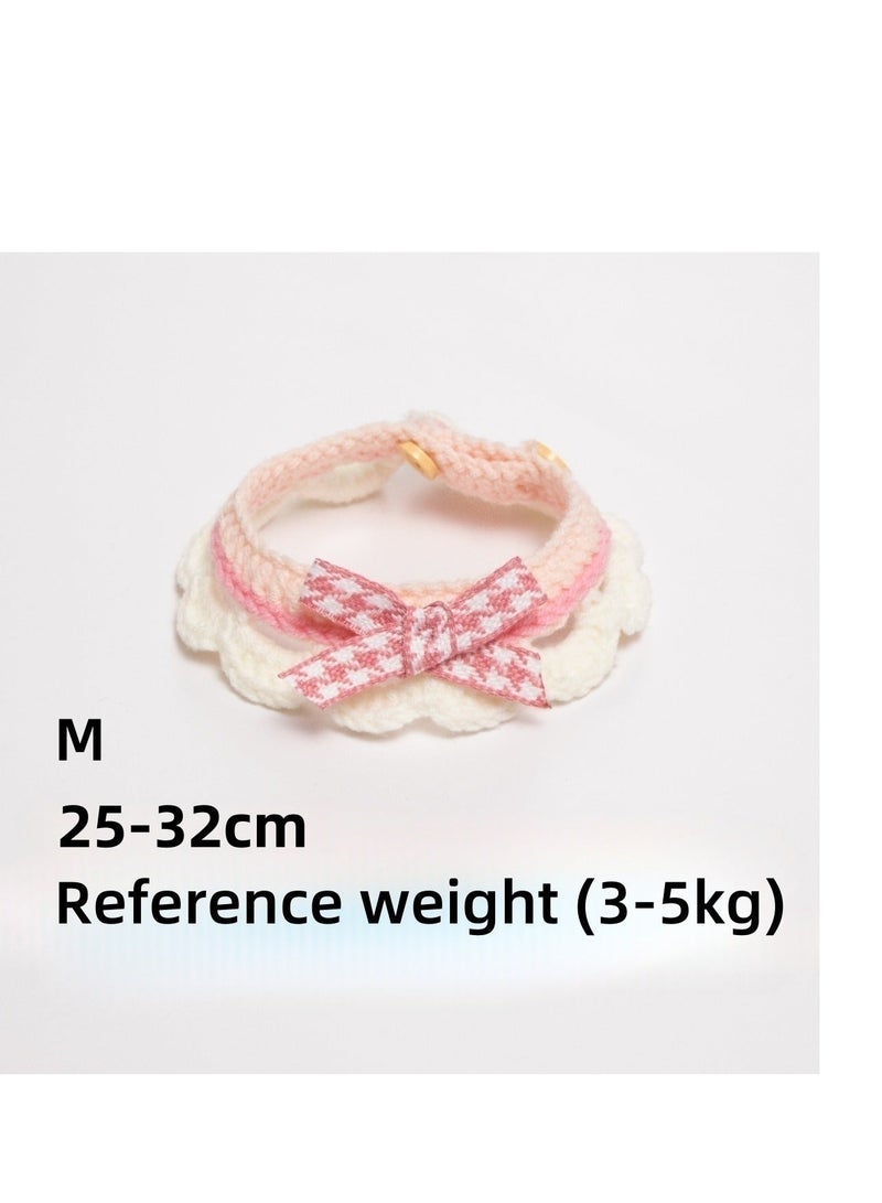 Oldzhan Sweet cat scarf, soft collar, pet accessory, bowknot, kitten scarf, collar, dog drool scarf（pink) - Image 3
