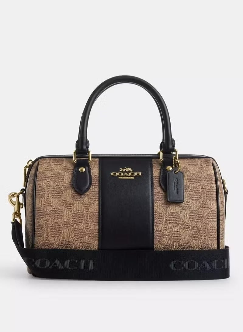 كوتش اوت ليت حقيبة كوتش روان ساتشل من قماش سيجنيتشر، حقيبة توت نسائية، حقيبة كتف نسائية، حقيبة يد نسائية، حقيبة سفر نسائية. - Image 1