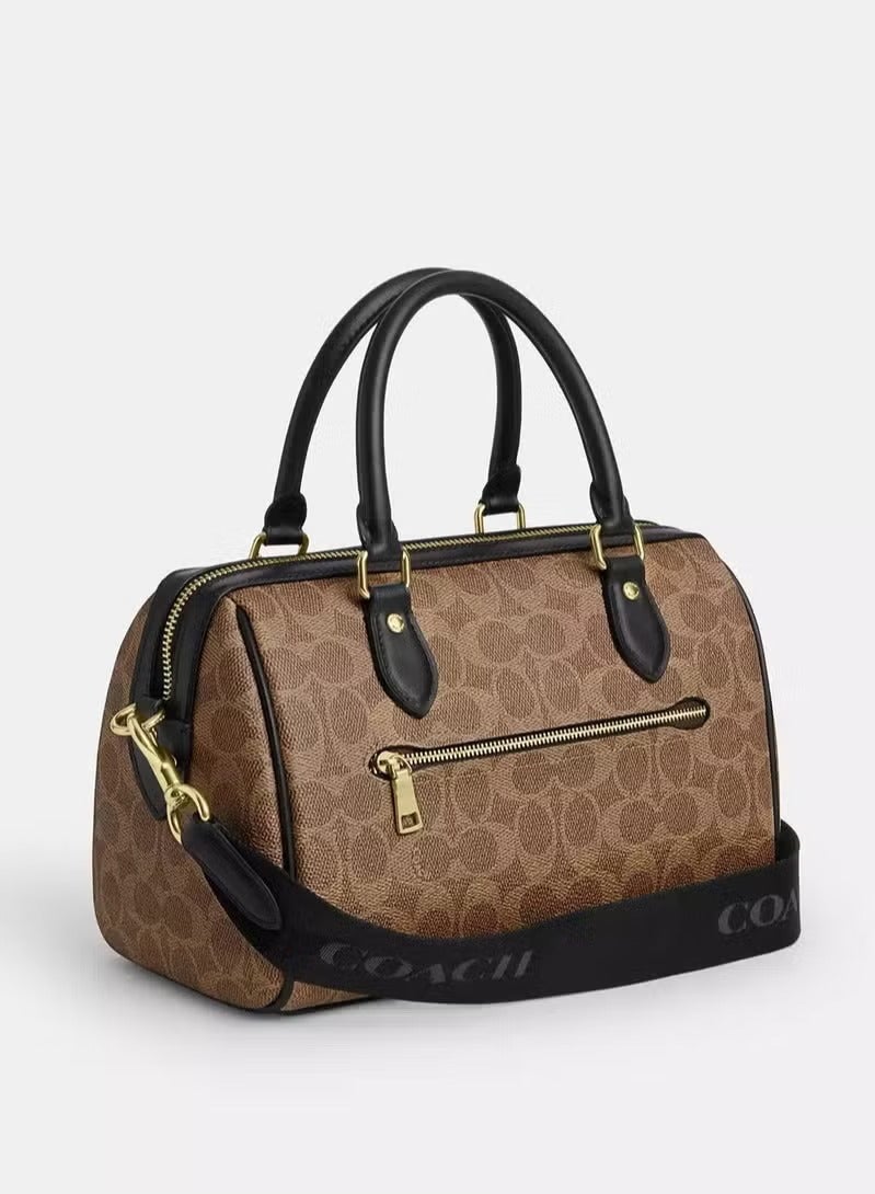 كوتش اوت ليت حقيبة كوتش روان ساتشل من قماش سيجنيتشر، حقيبة توت نسائية، حقيبة كتف نسائية، حقيبة يد نسائية، حقيبة سفر نسائية. - Image 2