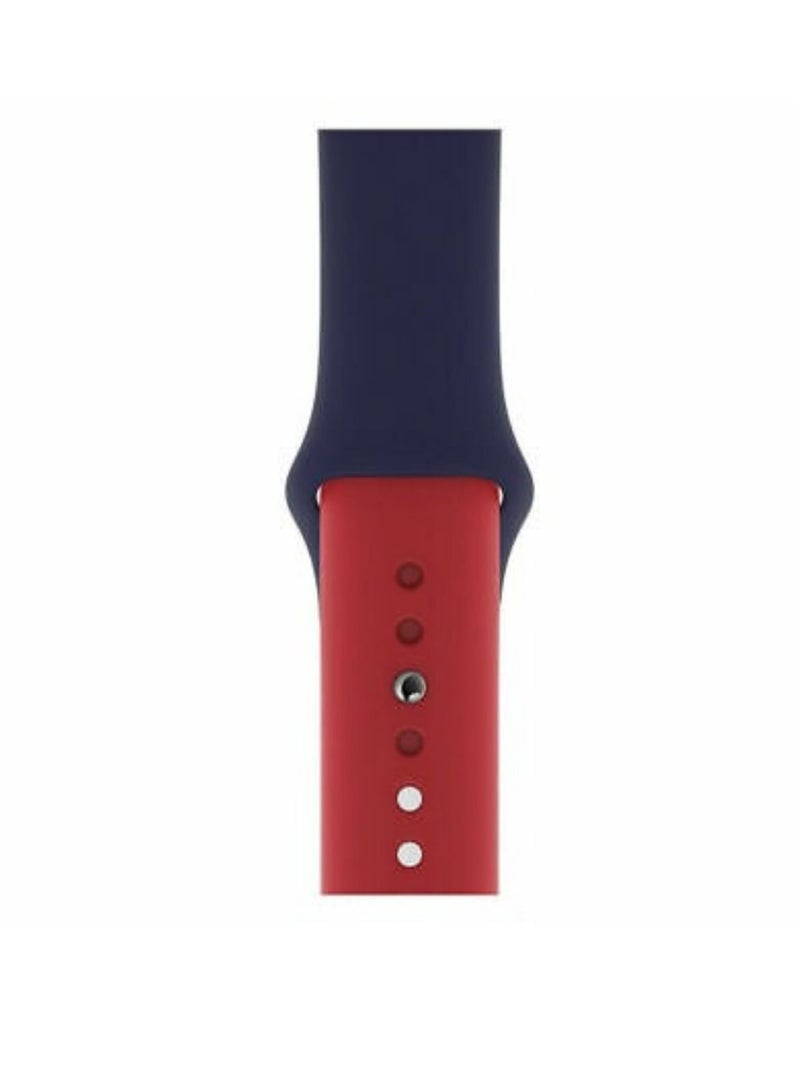 Dual Color Soft Silicone Watch Strap For Apple Watch Band /41mm For iWatch Series 7/6/SE/5/4/3/2/1/ - Image 3
