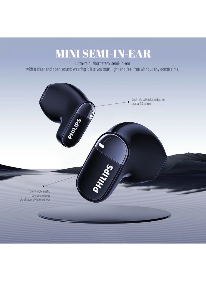 Philips TAT2169,Earphone,True Wireless Earbuds,In-Ear Headphones, 25H Playtime, Dual-Mic AI Call Noise Reduction, IP54 Water and Dust Proof with  ANC, for Sports, Work,High-res sound Blue - Image 2