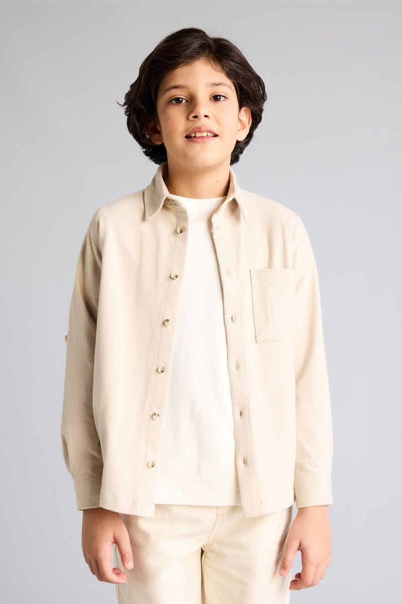 DeFacto Beige Boy Boy Pique Shirt Casual - Image 3