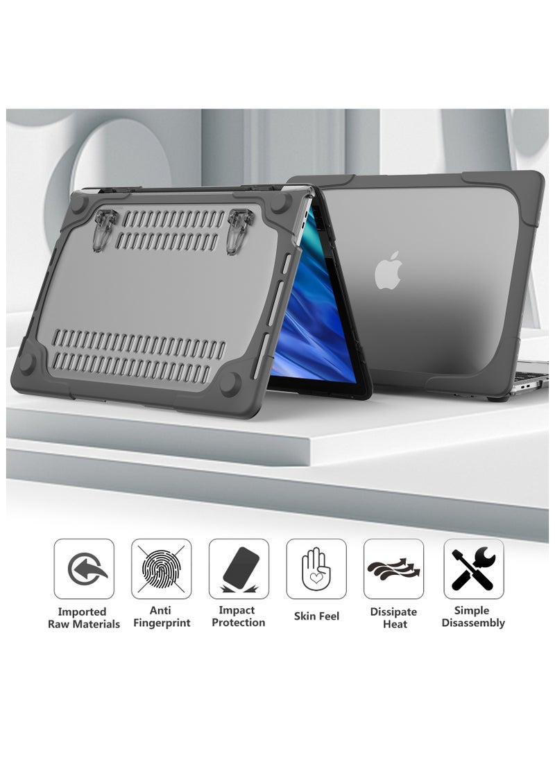 Captaintech MacBook Air 13.6" M2 Case (2022, A2681) - Heavy Duty Hard Shell Protective Cover with Kickstand | Shockproof Dual-Layer Design for Touch ID Model  - Image 2