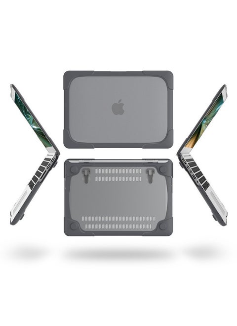 MacBook Air 13.6" M2 Case (2022, A2681) - Heavy Duty Hard Shell Protective Cover with Kickstand | Shockproof Dual-Layer Design for Touch ID Model