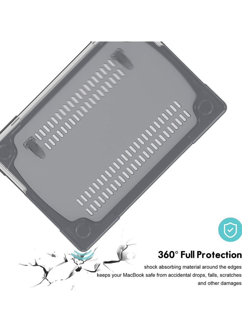 MacBook Air 13.6" M2 Case (2022, A2681) - Heavy Duty Hard Shell Protective Cover with Kickstand | Shockproof Dual-Layer Design for Touch ID Model